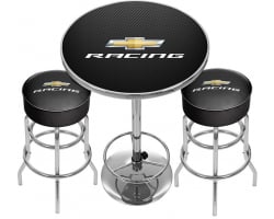 Chevrolet Racing Game Room Combo - 2 Shop Stools and Table