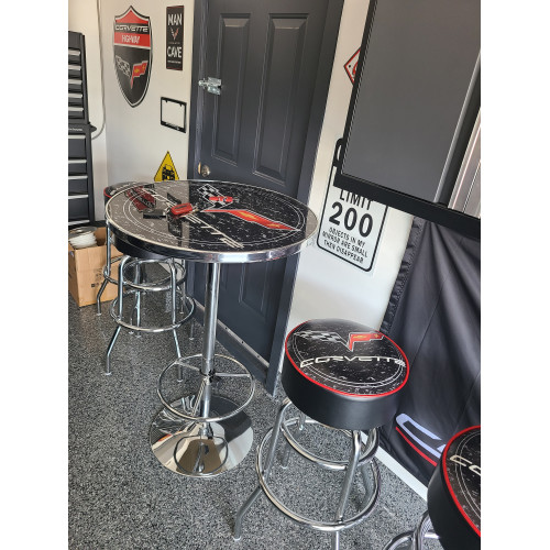 Corvette C6 Padded Shop Stool - Black
