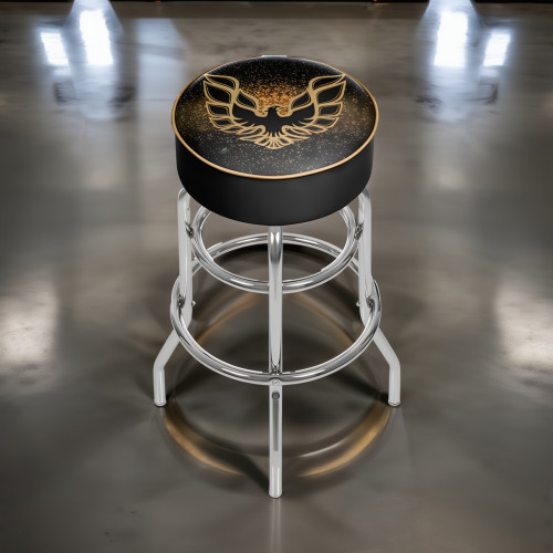 Pontiac Firebird Black Padded Swivel Shop Stool