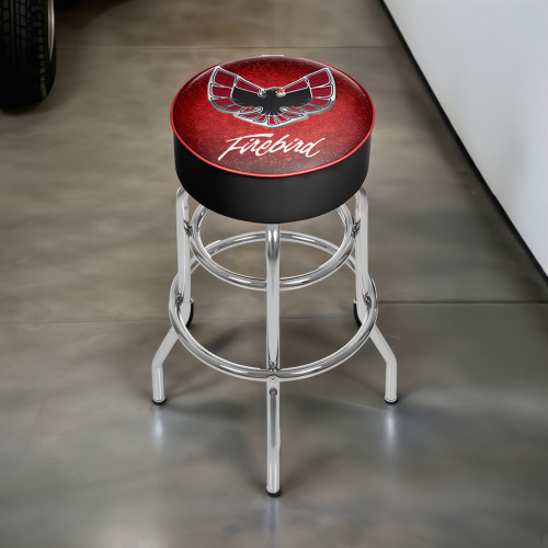 Pontiac Firebird Red Padded Swivel Shop Stool