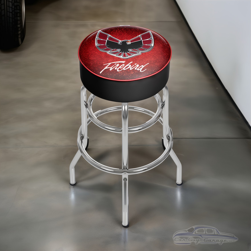 Pontiac Firebird Red Padded Swivel Shop Stool Pontiac Firebird Red Padded Swivel Shop Stool