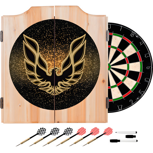 Pontiac Firebird Black Wood Dart Cabinet Set