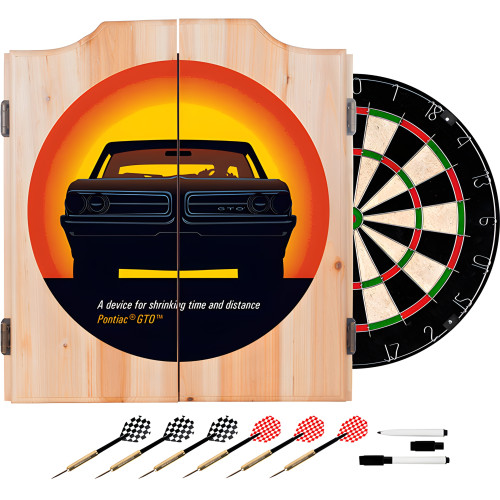 Pontiac GTO - Time & Distance - Wood Dart Cabinet Set