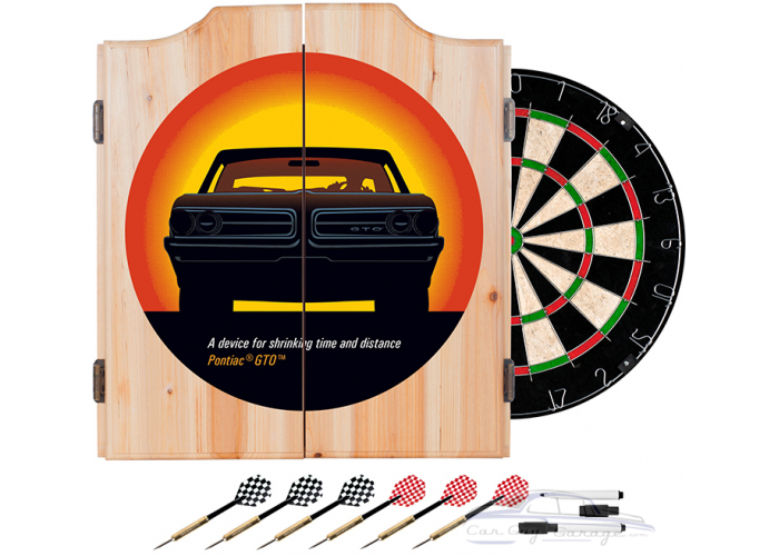 Pontiac GTO - Time & Distance - Wood Dart Cabinet Set