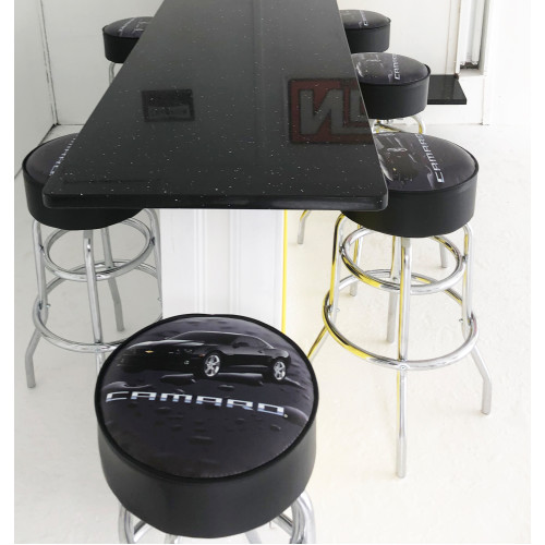 Black Camaro Padded Shop Stool