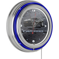 Black Camaro 14 Inch Neon Clock