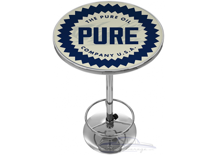 Pure Oil Chrome Pub Table - Wordmark