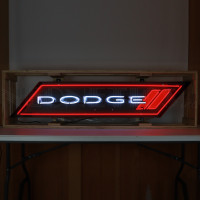 Dodge Logo Neon Sign with Red Stripes - 60" x 12"