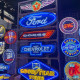 Dodge Logo Neon Sign with Red Stripes - 60" x 12"