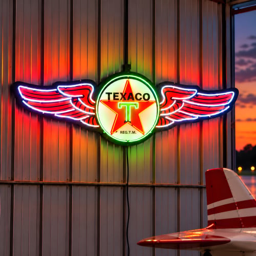 Texaco Wings Gas Station Neon Sign - 60" x 19"