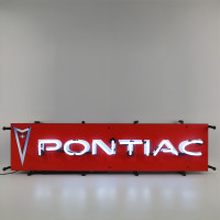 Pontiac Arrowhead Logo Neon Sign - 32" x 8"