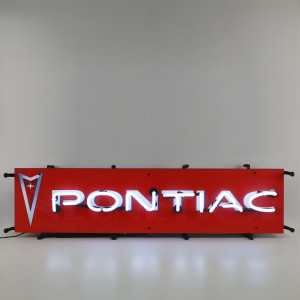 Pontiac Arrowhead Logo Neon Sign - 32" x 8"