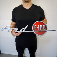 1955 Ford F-100 Emblem Die-Cut Metal Wall Sign, Officially Licensed