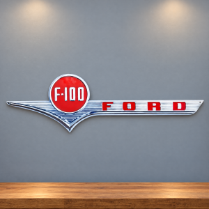 1956 Ford F-100 Hood Emblem Metal Sign - Ford Wall Art