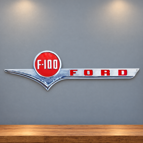 1956 Ford F-100 Hood Emblem Metal Sign - Ford Wall Art