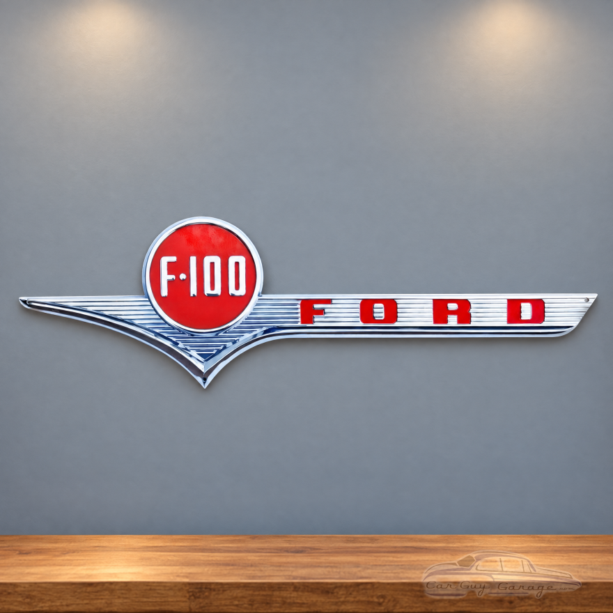 1956 Ford F-100 Hood Emblem Metal Sign - Ford Wall Art