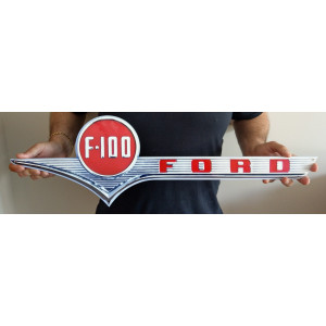 1956 Ford F-100 Hood Emblem Metal Sign - Officially Licensed Wall Art