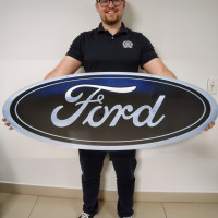 Ford Blue Oval Metal Sign - Official 14-Gauge Steel