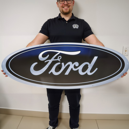 Ford Blue Oval Metal Sign - Official 14-Gauge Steel