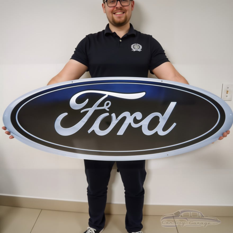 Ford Blue Oval Metal Sign - Official 14-Gauge Steel