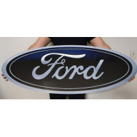 Official Ford Blue Oval Metal Emblem Sign - 14-Gauge Steel