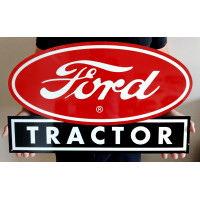 Ford Tractor Red Oval Metal Wall Sign - Officially Licensed