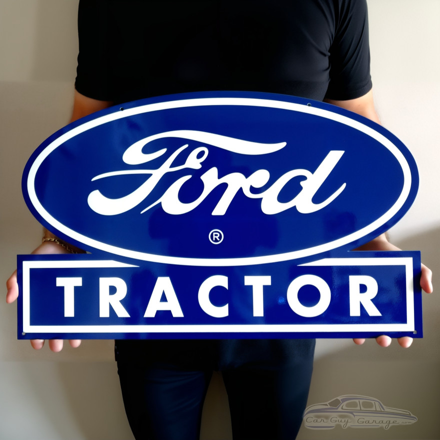 Ford Tractor Sign - Blue Oval 14-Gauge Steel Wall Art