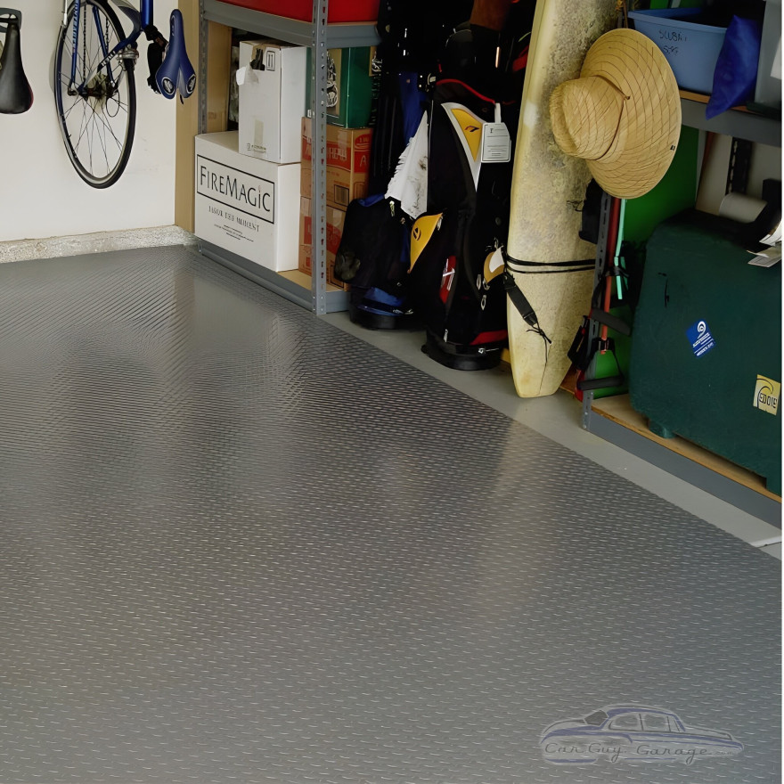 Roll Out Vinyl Garage Flooring - Gray Roll Out Vinyl Garage Flooring - Gray