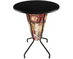 LED Indian Motorcycle Pub Table with Logo Wrap and Black Top