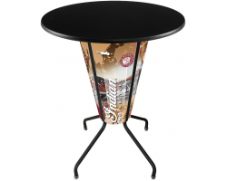 LED Indian Motorcycle Pub Table with Motorcycle Wrap and Black Top
