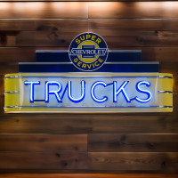 Chevrolet Super Service Trucks Neon Sign - 48" x 24"