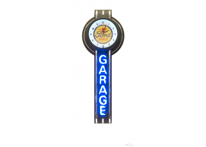 72" Tall Ford Genuine Parts Clock and Garage Neon Sign