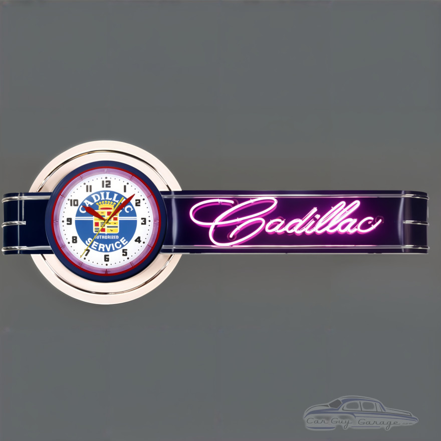 72" Wide Cadillac Clock and Neon Sign 72" Wide Cadillac Clock and Neon Sign
