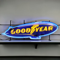 Goodyear Blimp Wingfoot Neon Sign - 41" x 14"