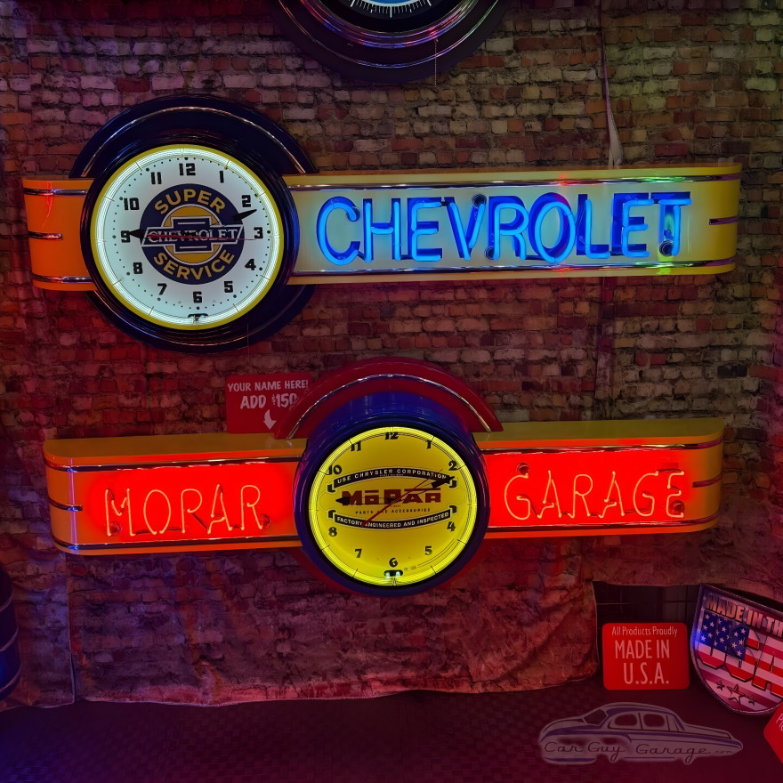 Chevrolet Super Service Neon Clock Sign - 72" x 26"