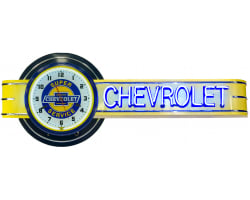 72" wide Offset Chevrolet Super Service Clock and Chevrolet Neon Sign