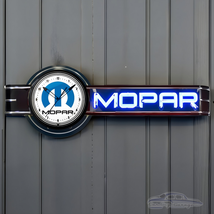 72" wide Offset Mopar Clock and Mopar Neon Sign 72" wide Offset Mopar Clock and Mopar Neon Sign