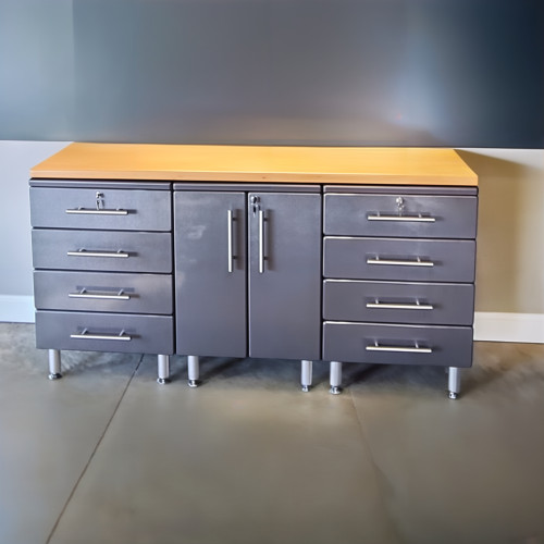 Grey Modular 4 Piece Garage Workstation Kit