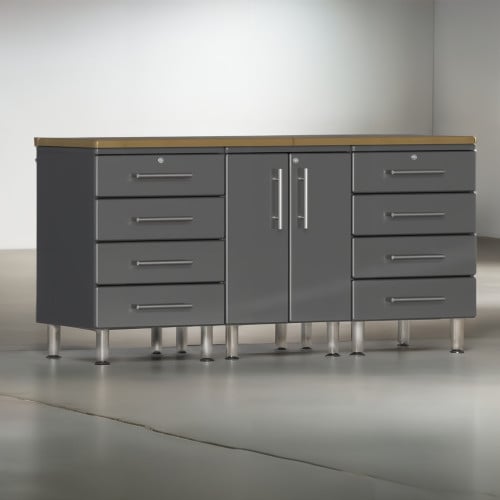 Grey Modular 4 Piece Garage Workstation Kit