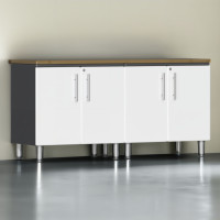 White Modular 3 Piece Garage Workstation Kit