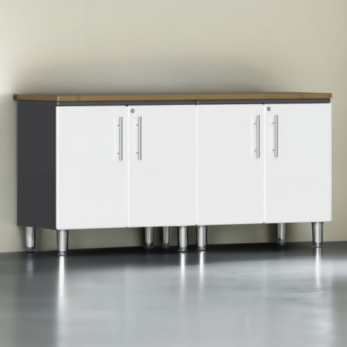 White Modular 3 Piece Garage Workstation Kit