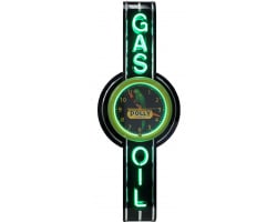 72" Tall Polly Gas and Oil Neon Sign and Clock