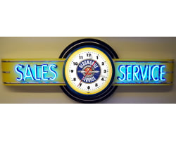 72" wide Oldsmobile Clock and Sales and Service Neon Sign