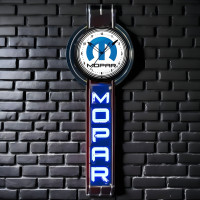 Mopar Blue Vertical Neon Clock Sign - 26" x 72"