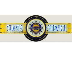 72" wide Chevrolet Super Service Neon sign with Super Service Clock