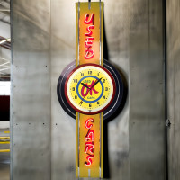 Chevrolet OK Used Cars Neon Sign with Clock - 26" x 72"