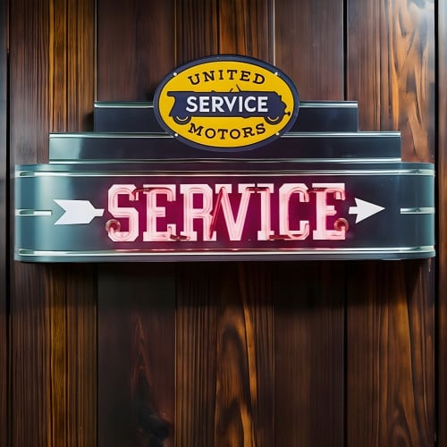 48" wide United Motors Service Neon Sign