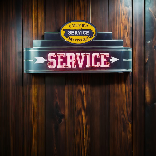 48" wide United Motors Service Neon Sign