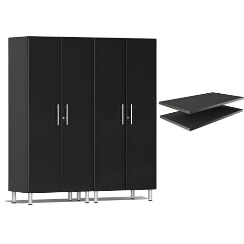Black Modular 2 Closet Cabinets with 2 additional Shelves