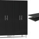 Black Modular 2 Closet Cabinets with 2 additional Shelves